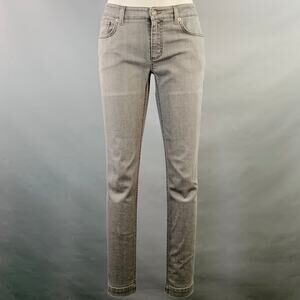 DOLCE & GABBANA Size 4 Kate Grey Denim Twill Tapered Zip Fly Jeans